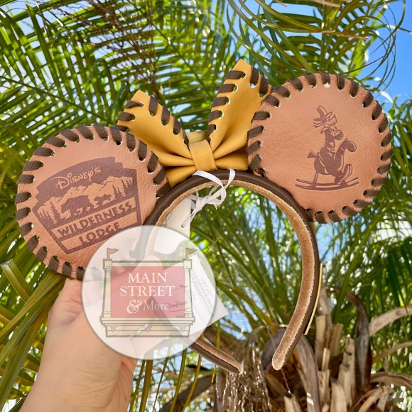 Disney Parks 2023 Wilderness Lodge Mickey Minnie Mouse Goofy Ear Headband - NEW - Picture 2 of 2
